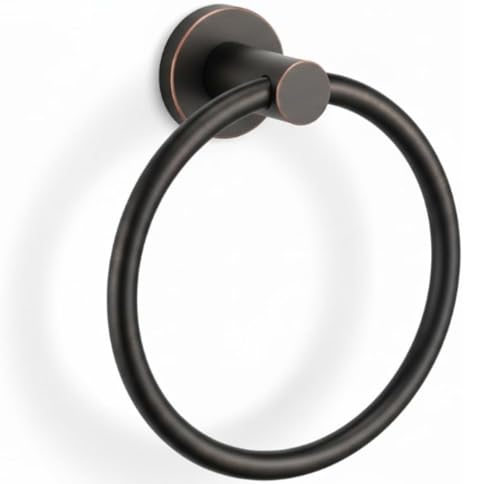 FORIOUS Towel Ring, SUS304 Hand Towel Holder for Bathroom,Oil Rubbed Bronze | Modern Hand Towel Holder Rack Hanger Round for Bathroom Wall Mounted, Ideal for Bathroom, Kitchen, RV - color: Oil Rubbed Bronze