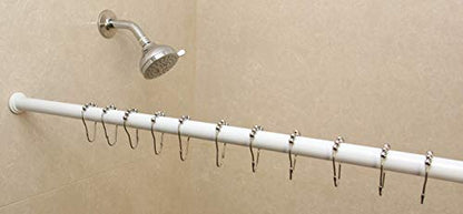 Urbanest 1" No Drilling Shower Closet Window Metal Premium Adjustable Tension Rod, Heavy Duty, 42-inch to 72-inch, Glossy White - color: Glossy White, size: 42"-72"