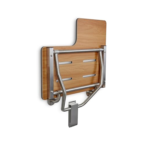 Seachrome 26" x 22.5” Teak Reversible Folding Transfer Tub/Shower Seat, ADA Compliant - color: Teak, size: 26 x 22.5