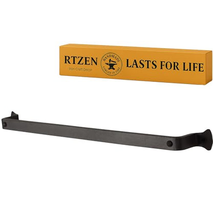 Farmhouse Bathroom Towel Holder Wall Mount, Matte Black Decoration | Wrought Iron Metal Towel Bar Rod, Handmade Home Decor Kitchen Hanger Organizer (17'' - Fits 14 Inch Towels) - size: Medium, style: Hammer-Nail