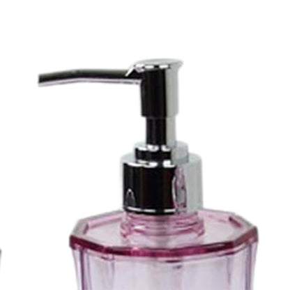 4 Pieces Toothbrush Holder Soap Dispenser Apartment Essentials Acrylic Soap Dish Bathroom Accessories Set for Countertop, Purple
