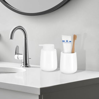 Bathroom Tumbler Cup Ceramic 13.5oz Reusable Toothbrush Cup 400ml,Toothbrush Holder Adequate for Your Bathroom (Shiny White) - color: Shiny White, size: 1pcs