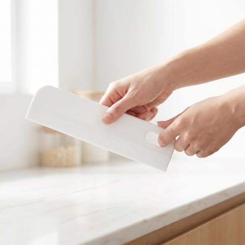 Kitchen Squeegee Mini Soft Rubber Window Scraper Small Glass Cleaning Tool for Countertop Sink Shower Door Bathroom Mirror Auto Windshield White Gray Mini Sink Squeegee