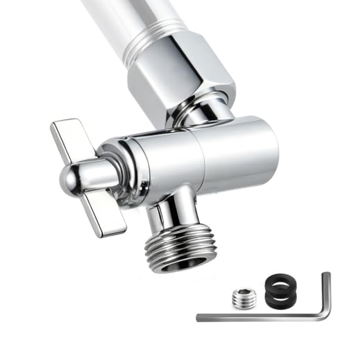 OFFO Shower Head Extension Arm, 2.4 in Shower Extension Arm with Locking Nut, Adjustable Height and Angle Shower Arm Extender, Universal G1/2 Connector for Fixed and Handheld ShowerHead, Chrome - color: Chrome, style: 2.4 in
