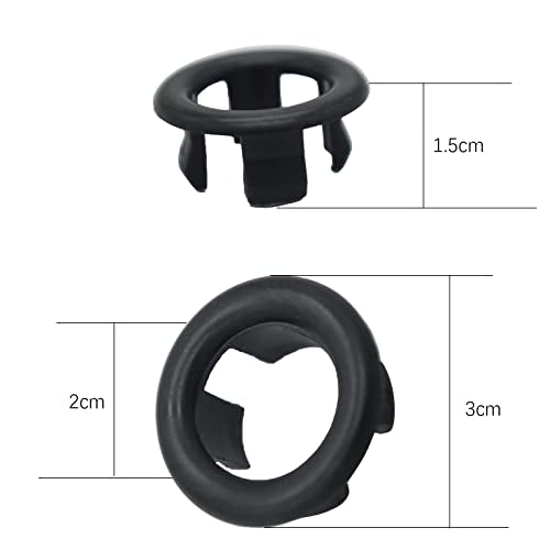 Alovexiong 4 Pack Bathroom Basin Sink Round Hole Trim Overflow Cover Rings Hole Insert in Cap Hollow Ring Triangle for Hole Diameter Replacement Ceramic Pots for Home,Sink,Bathroom,Kitchen (Black) - color: 4 Pack Round Black