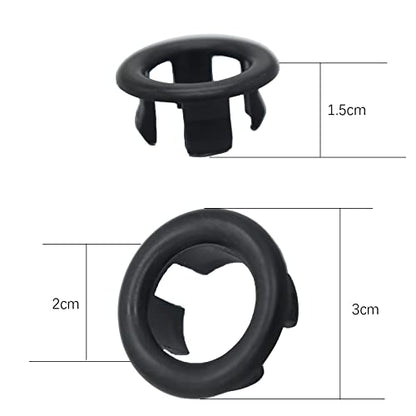 Alovexiong 4 Pack Bathroom Basin Sink Round Hole Trim Overflow Cover Rings Hole Insert in Cap Hollow Ring Triangle for Hole Diameter Replacement Ceramic Pots for Home,Sink,Bathroom,Kitchen (Black) - color: 4 Pack Round Black