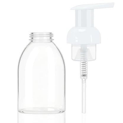 3 Pack 8oz Foaming Soap Dispenser BPA Free Clear Plastic Refillable Pump Bottle for Liquid Shampoo and Hand Soap