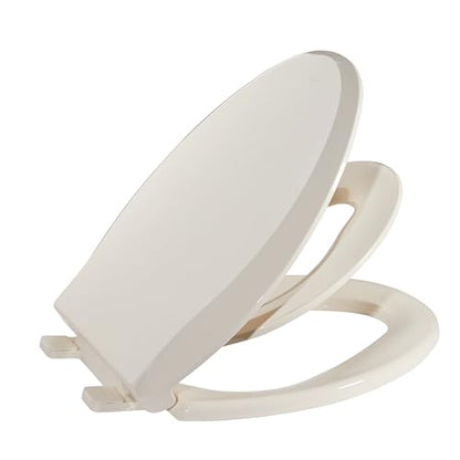 Toilet Seat, Elongated Toilet Seat with Toddler Seat Built in, Potty Training Toilet Seat Elongated Fits Both Adult and Child, with Slow Close and Magnets- Elongated Almond - color: Almond, size: Elongated, style: With Toddler Seat