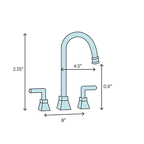 Kingston Brass KS3951PX Restoration Mini Widespread Lavatory Faucet with Porcelain Cross Handle, Polished Chrome,4-Inch Adjustable Center - color: Polished Chrome