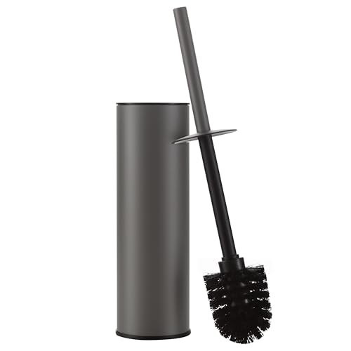 BGL Gunmetal Grey Toilet Brush and Holder,Stainless Steel Toilet Brushes for Bathroom with Holder - color: Gunmetal Grey