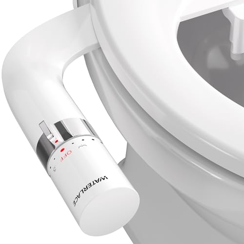 WATERLACE Bidet Attachment for Toilet Seat Sprayer - Non Electric Dual Nozzle with Cold Water - Self Cleaning Toilets Bathroom Spray for Butt Wash - Easy Slim Adjustable Pressure Control Rv Bidets - color: White