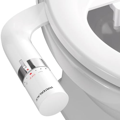 WATERLACE Bidet Attachment for Toilet Seat Sprayer - Non Electric Dual Nozzle with Cold Water - Self Cleaning Toilets Bathroom Spray for Butt Wash - Easy Slim Adjustable Pressure Control Rv Bidets - color: White