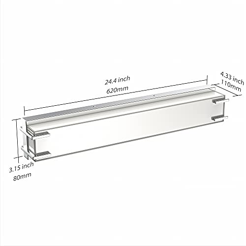LED Bathroom Light Fixtures Over Mirror 24.4” Vanity Light with Milky White Lampshade 4000K Daylight Chrome Finishing Bath Bar (Chrome) - color: Chrome, size: 24 inch