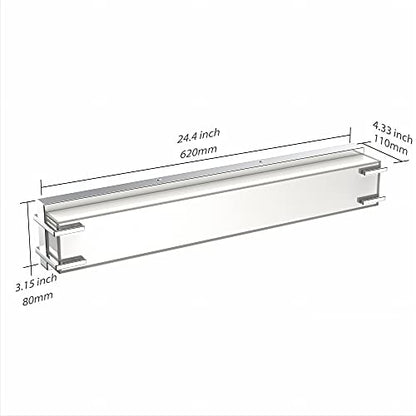 LED Bathroom Light Fixtures Over Mirror 24.4” Vanity Light with Milky White Lampshade 4000K Daylight Chrome Finishing Bath Bar (Chrome) - color: Chrome, size: 24 inch