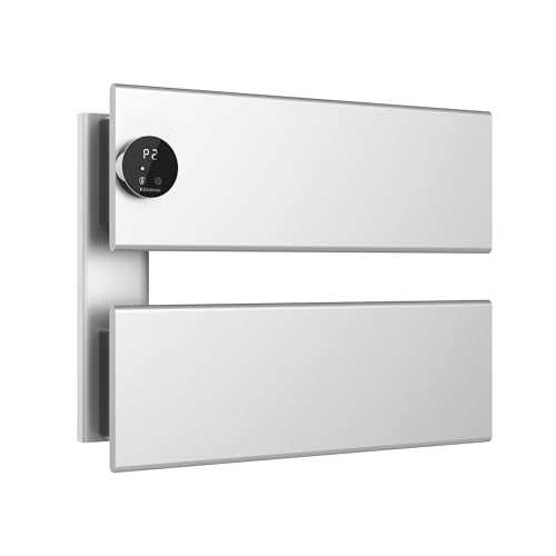 K&KALONZO Electric Towel Warmer, 18.35" W x 14.6" H Wall-Mounted Towel Heater with Built-in Timer, Waterproof Aluminum Towel Warmer for Bathroom, Support Plug-in and Hardwired, Silver, K2-L-S - color: Sliver, size: 2-Bar