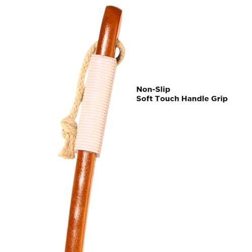 ICANdOIT-17.71Inch Natural Boar Bristles Anti-Slip Curved Long Handle Bath Brush,Bent Handle Shower Scrubber for Exfoliating,Shower Back Brush