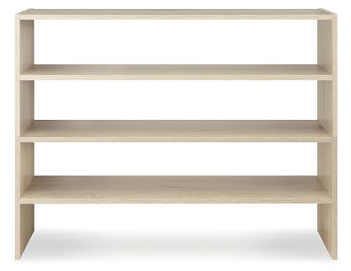Whitmor Wood Stackable 2-Shelf Shoe Rack, White Oak, 31 inches - color: Light Brown, size: 31 INCH