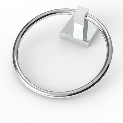 RUACQ Towel Ring, Hand Towel Holder for Bathroom Wall, Chrome | Wall Mounted Hand Towel Bar, 304 Stainless Steel Towel Hanger, Square Base, Round Towel Holder Design, Modern, Heavy Duty - color: Chrome, size: 1