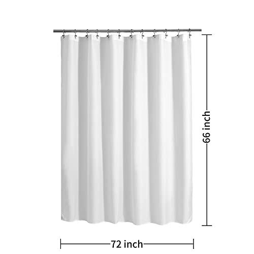 ALYVIA SPRING Short Shower Curtain Liner Fabric Waterproof - 72" x 66", Soft & Lightweight Shower Curtain with Magnets, Machine Washable - 72x66, White - color: White, size: 72"W x 66"L (Pack of 1)