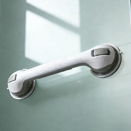 Shower Grab Bars for Seniors, Shower Handles for Elderly Suction Cup,2 Pack 16.19 Inch,Handicap Grab Bars for Bathtubs and Showers Wall, Bathroom Safety for Showers Walls Heavy Duty, No Drillin,Grey