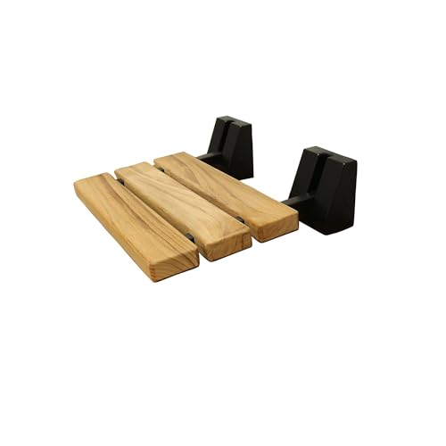 Barclay 16inches Wall Mounted Teak Shower Seat 15-3/4inches W x 13inches D x 4-1/2inches H - color: Oil Rubbed Bronze,teak