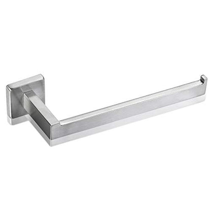 Rustproof 4-Piece Black Bathroom Hardware Set Including Towel Bar Toilet Paper Holder Towel Holder Robe Hook SUS304 Stainless Steel Wall Mount Contemporary Square Style Accessory, - color: Brushed Nickel