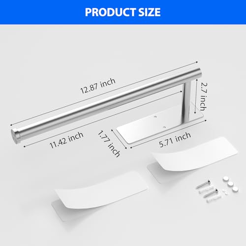 Paper Towel Holder Under Cabinet, Self-Adhesive,No Drilling, Stainless Steel, Wall-Mounted for Kitchen and Bathroom, Easy Install, Durable, Space-Saving, Ideal for Home, RV (Sliver, 1 Pack) - color: Sliver