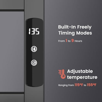 Towel Warmer 6 Bars, Stainless Steel Towel Warmer Rack | for Bathroom, Wall Mounted Towel Heater with Intelligent Touch Screen Timer, Hard Wired/Plug-in, Black - size: 6 Bars