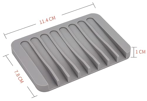 4PCS Self Draining Soap Holder Rack, Advanced Silicone Soap Dish Tray, Waterfall Drain, Suitable for Bathrooms, Kitchens, and Bathtubs, Extending Soap Life, Keeping Soap Bars Dry and Easy to Clean