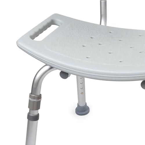 McKesson Bath Bench with Removable, 19 1/4 in, 15 1/2 in, 19 1/2 in, 1 ct | Aluminum Frame, Without Arms, Gray, Seat Width, to Height