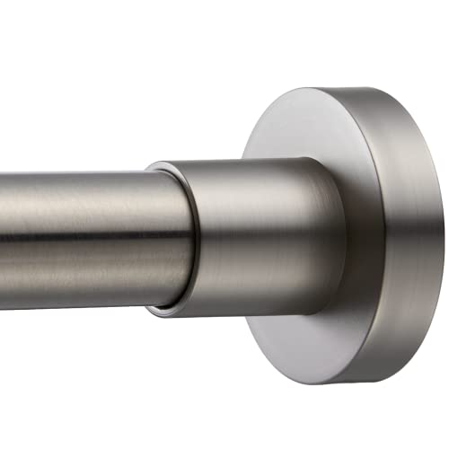 Shower Curtain Rod Tension- Never Rust No Drill Non-Slip Spring Tension Shower Rod, 43-73 inches 304 Stainless Steel, Brushed Nickel - color: Brushed Nickel, size: 43-73 Inches