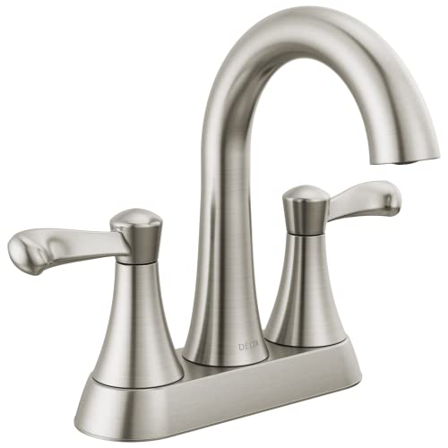 Delta Faucet Esato Centerset Bathroom Faucet Brushed Nickel, Bathroom Sink Faucet, Drain Assembly Included, SpotShield Brushed Nickel 25897LF-SP - color: Spotshield Brushed Nickel