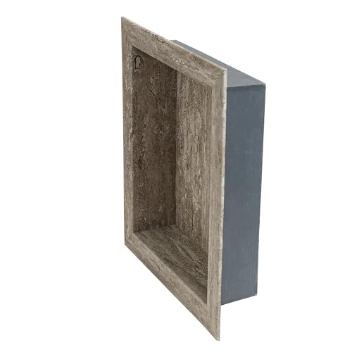 Palisade 17.5 in x 15.5 in Vinyl Shower Niche Grecian Earth | Waterproof Shower Insert - color: Grecian Earth