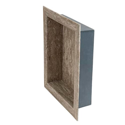 Palisade 17.5 in x 15.5 in Vinyl Shower Niche Grecian Earth | Waterproof Shower Insert - color: Grecian Earth