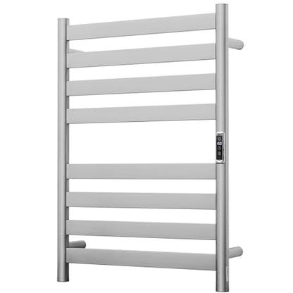 Heated Wall Mounted Electric Towel Warmer Rack,Timer & Temperature Control, 8 Bar Stainless Steel Towel Heater for Bathroom (Brushed, 8 Bars) - color: Brushed, size: 8 Bars