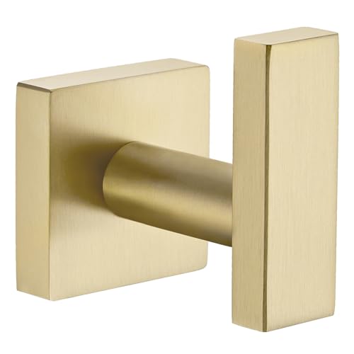 Angle Simple Bathroom Towel Hook, Coat Robe Hook for Wall, Brushed Gold | Rustproof SUS304 Stainless Steel, Hand Towel Holder for Hat Shirt Scarf, Keep Kitchen Cabinet Hallway Tidy, Screw Mount - color: Brushed Gold