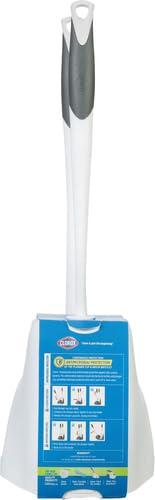 Clorox Toilet Plunger and Brush Bowl Set with Holder Caddy Storage for Cleaning Bathroom and Unclogging Toilets, White & Gray (Pack of 12) - size: 12-Pack