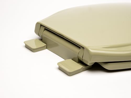2Q1E6-58 Builder Grade Slow Close Plastic Toilet Seat with Vari Adjust Lok-Down R'N'C Hinge and Quik-Lok Mounting Hardware, Elongated, Avocado - color: Avocado, style: Elongated