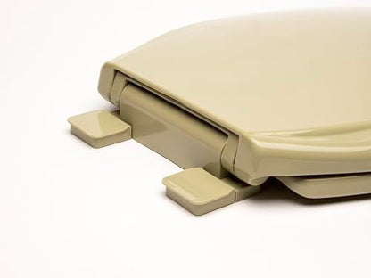 2Q1E6-58 Builder Grade Slow Close Plastic Toilet Seat with Vari Adjust Lok-Down R'N'C Hinge and Quik-Lok Mounting Hardware, Elongated, Avocado - color: Avocado, style: Elongated