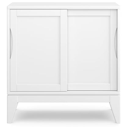 SIMPLIHOME Harper 48" Wide Solid Wood Storage Cabinet in Black - color: White, size: 30 inch