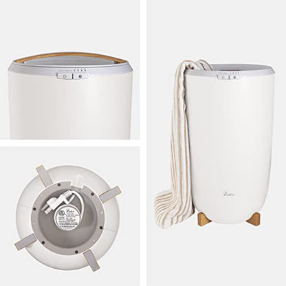 Zadro Large Hot Towel Warmer Bucket Timer Electric Towel Warmer for Bathroom Auto-Shut Off Heated Towel Warmer Spa (Large | 20L | 12" Dia. x 21" Tall, White) - color: White