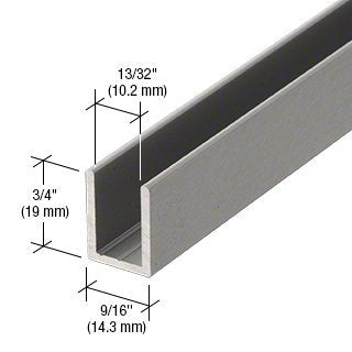 Brixwell SDCD38AB-CCP4 Brushed Anodized 3/8" Fixed Panel Shower Door Deep U-Channel - 4 inch Sample - color: Brushed Anodized, size: 4 Inch - Sample