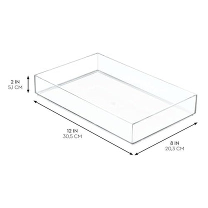 iDesign Clear Drawer Organizer | Plastic Tray, Makeup Storage, Bathroom Vanity, Dresser or Desk - size: XL