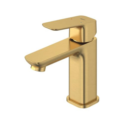 GROHE Cubeo S-Size Single-Hole Single-Handle Bathroom Faucet, Brushed Gold | Bathroom Sink Faucet: Single Hole Vanity Faucet, Water-Saving 1.2GPM, SilkMove Ceramic Valve, Drain Not Included | 101899GN00 - color: Brushed Gold, size: S-Size