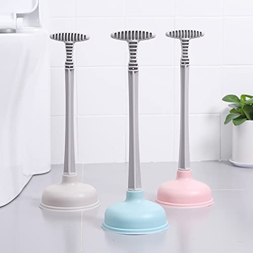 Toilet Plunger with Long Handle for Bathroom Heavy Duty Cute Macaron Color (Macaron Blue) - color: Macaron Blue