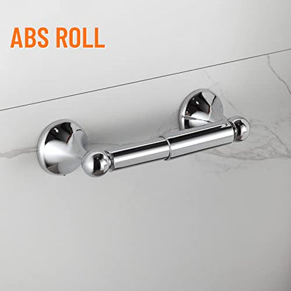 BGL Bathroom Hardware Set, Chrome Adjustable Expandable Towel Bar 4-Piece Bathroom Accessory Set Wall Mounted Robe Hook Toilet Paper Holder Towel Ring Towel Bar - color: Chrome