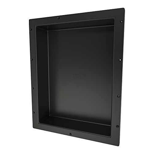 Tile Redi USA RN1620S-BI Redi Niche Single Recessed Shower Shelf, One Inner Shelf, 20" H x 16" W, Black - size: 20" H x 16" W (1 Shelf)