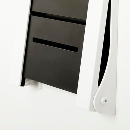 Seachrome Silhouette Folding Wall Mount Shower Bench Seat, Black Seat with White Frame - color: Matte Black Seat With White Frame