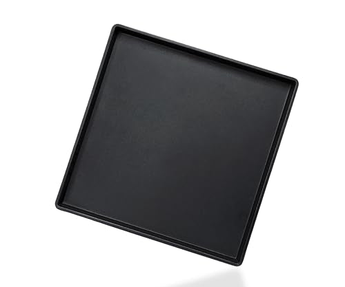 Versatile Black Square Tray - 11 Inch Hard Plastic Decorative Tray | 11"x11"x0.9" Sturdy, Solid Tray for Bathroom Vanity, Coffee Table, Dresser, Countertop for Jewelry, Makeup & Snacks - color: Black - 1 Tray, size: 11" x 11" x 0.9"