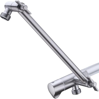 TRUSTMI Shower Arm Diverter, Adjustable High Rise or Lower Shower Head, 10 Inch Extension, Brushed Nickel - color: Brushed Nickel